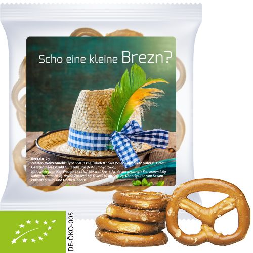 Bio Mini Brezeln (vegan), ca. 7g, Express Maxi-Tüte mit Etikett