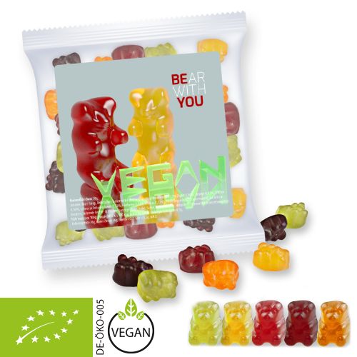 Bio Gummibärchen ohne Gelatine (vegan), ca. 30g, Express Maxi-Tüte mit Etikett