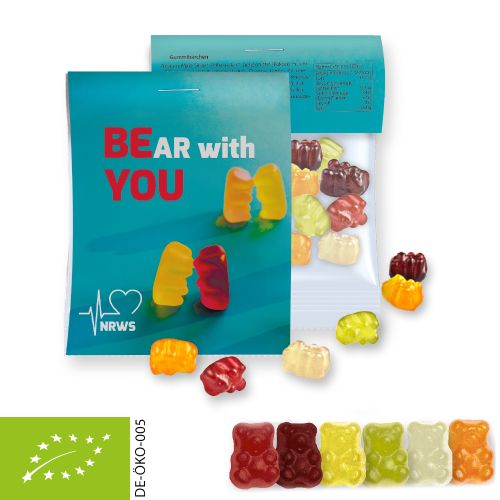 Bio Gummibärchen, ca. 15g, Express Midi-Tüte mit Werbereiter