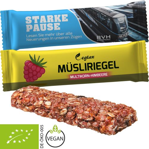 Bio Müsliriegel Multikorn-Himbeere (vegan), ca. 30g, Flowpack