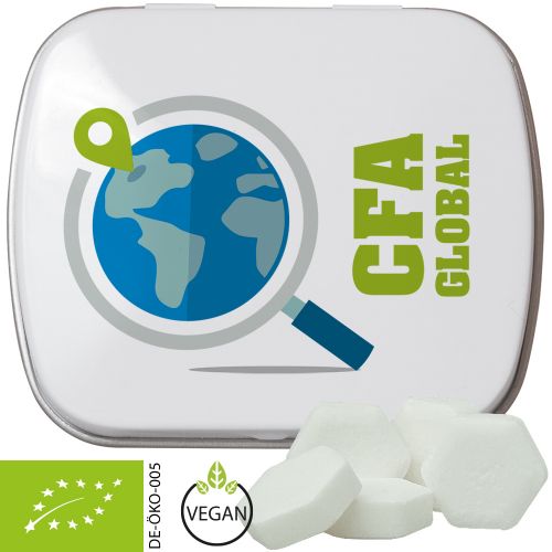 Bio Traubenzucker Orange Drops, ca. 20g, Mintdose weiss