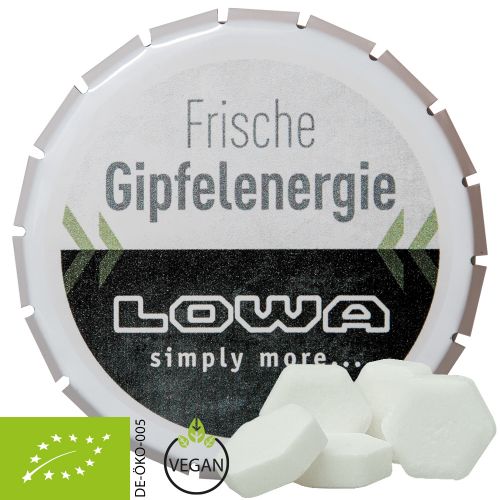 Bio Traubenzucker Orange Drops, ca. 20g, Klick-Klack Dose weiss