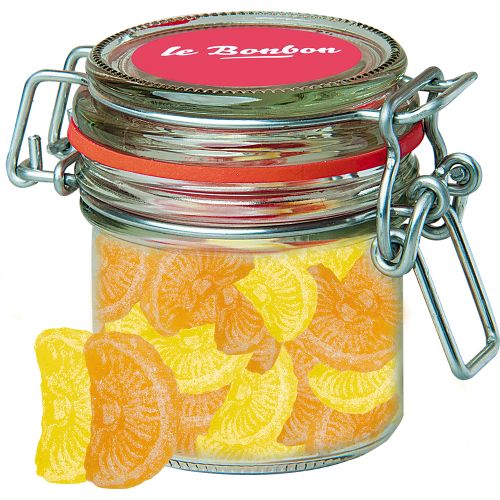 Zitrone und Orangen Bonbons (vegan), ca. 60g, Bonbonglas Mini