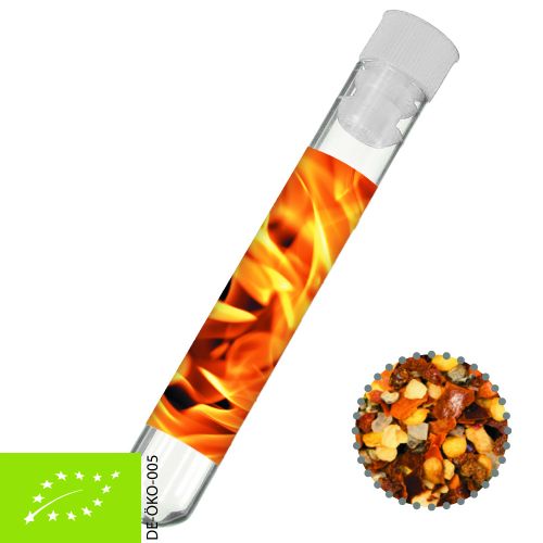 Bio Gewürzmischung Feuer und Flamme, ca. 5g, Reagenzglas