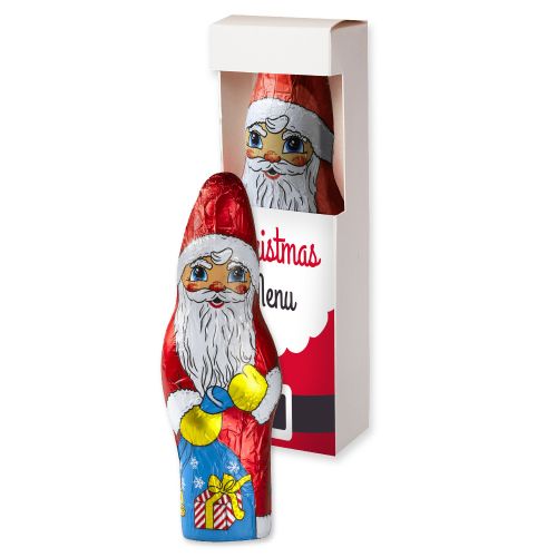 Schoko Weihnachtsmann, 60g, Faltschachtel mit Sichtfenster