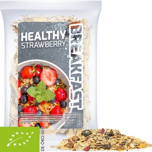 Bio Müsli Erdbeerchen (vegan), ca. 50g, Express Maxi-Tüte mit Etikett