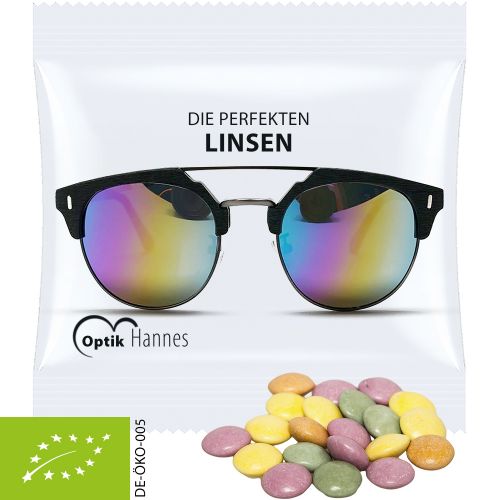 Bio Bunte Schokolinsen, ca. 7g, Mini-Tüte