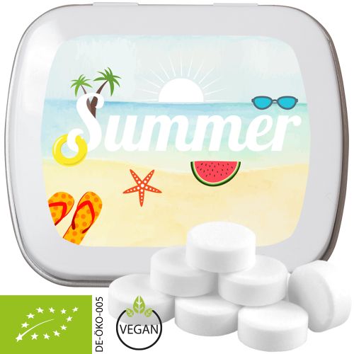 Bio Pfefferminz Drops (vegan), ca. 20g, Mintdose weiss