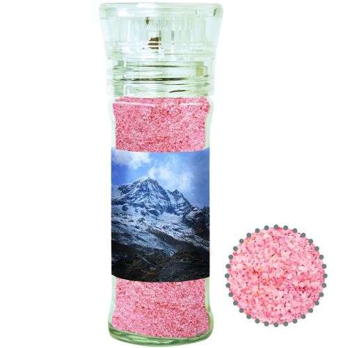 Rosa Kristallsalz, ca. 80g, transparente Gewürzmühle