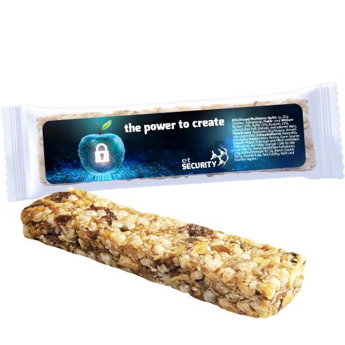Müsliriegel Multikorn-Apfel (vegan), ca. 25g, Express Flowpack mit Etikett