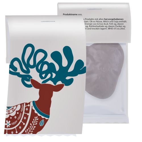 Lebkuchen Schokoherzen gefüllt, ca. 12g, Express Flowpack mit Werbereiter