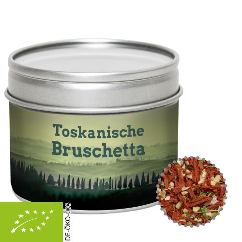 Bio Gewürzmischung Toskanische Bruchetta, ca. 40g, Metalldose mit Sichtfenster