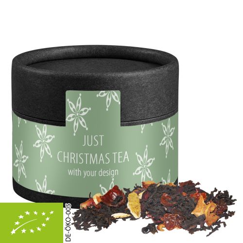 Bio Weihnachts Schwarztee, ca. 25g, Kraftpapierdose Mini schwarz
