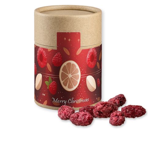 Gebrannte Mandeln Himbeere (vegan), ca. 80g, Kraftpapierdose Midi