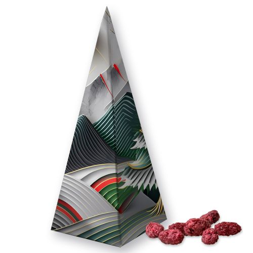 Gebrannte Mandeln Himbeere (vegan), ca. 30g, Präsent-Pyramide
