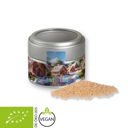 Bio Gewürzmischung Lebkuchen, ca. 70g, Metalldose Mini mit Sichtfenster silber