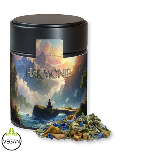Kräutertee Harmonie, ca. 35g, Metalldose Midi schwarz