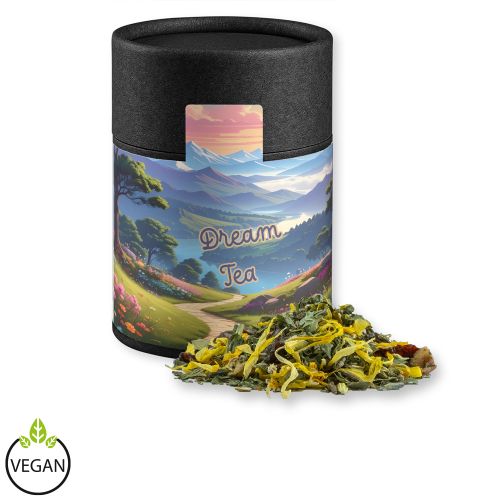 Kräutertee Lavendel, ca. 27g, Kraftpapierdose Midi schwarz