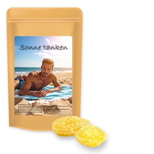 Zitronenbonbons mit Vitamin D (vegan), ca. 80g, Standbeutel Midi